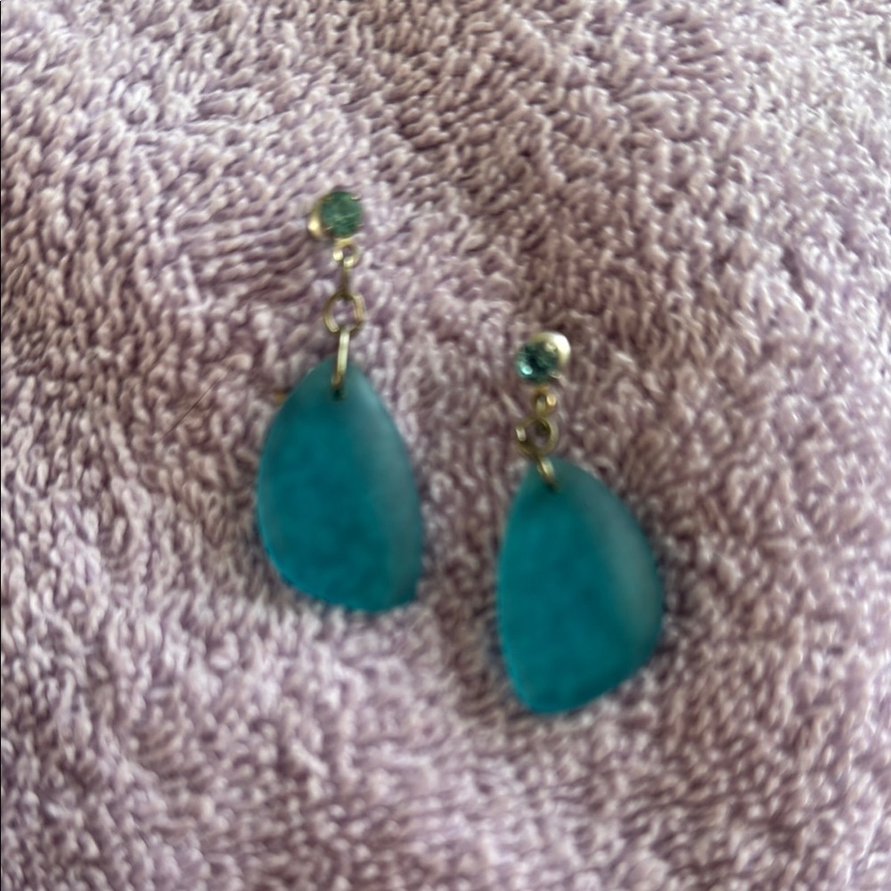 Teal Drop Earrings